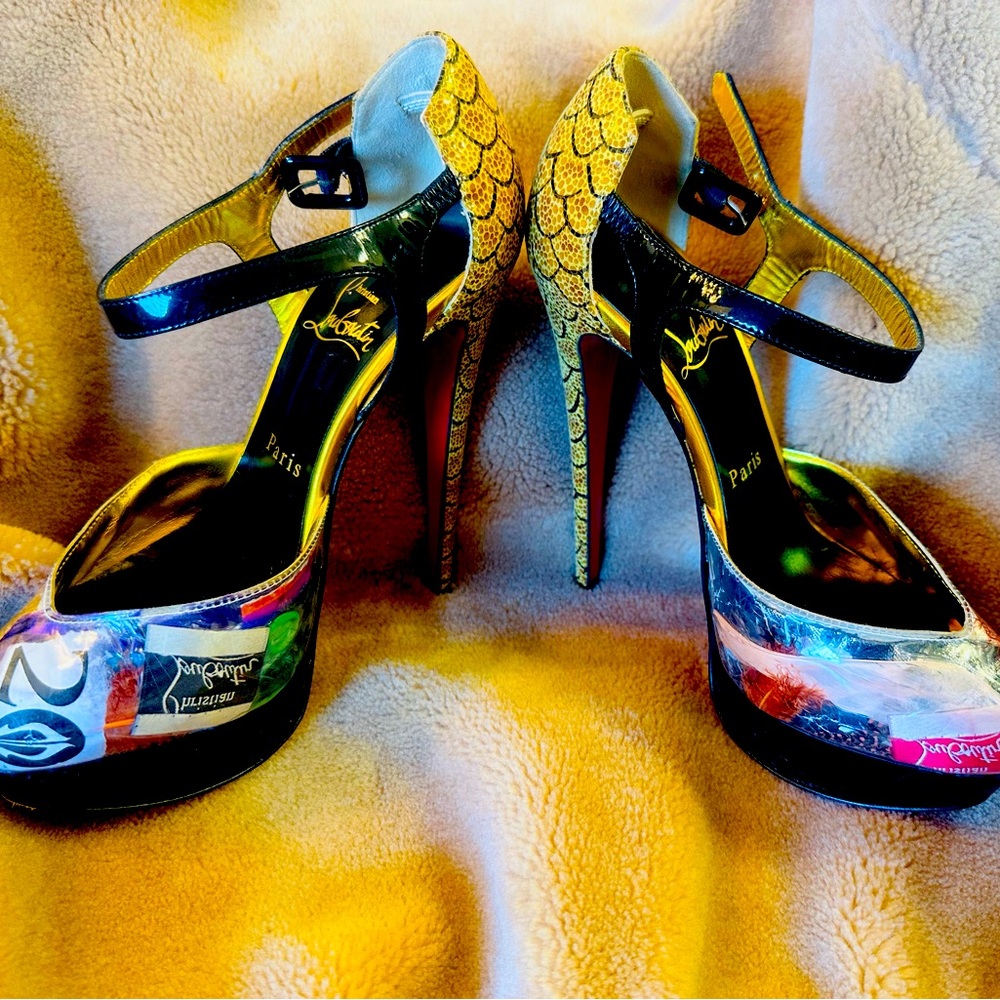 Authentic, one of a kind Christian Louboutin Super high heels. Size 36